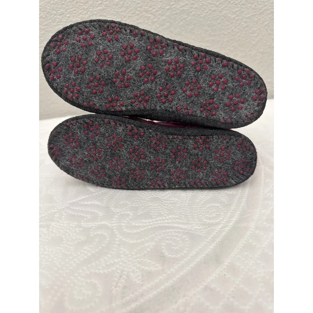 Garnet Hill Alpaca Boiled Wool Slipper Boots by Haflinger Tan Pink Kids 12 NEW